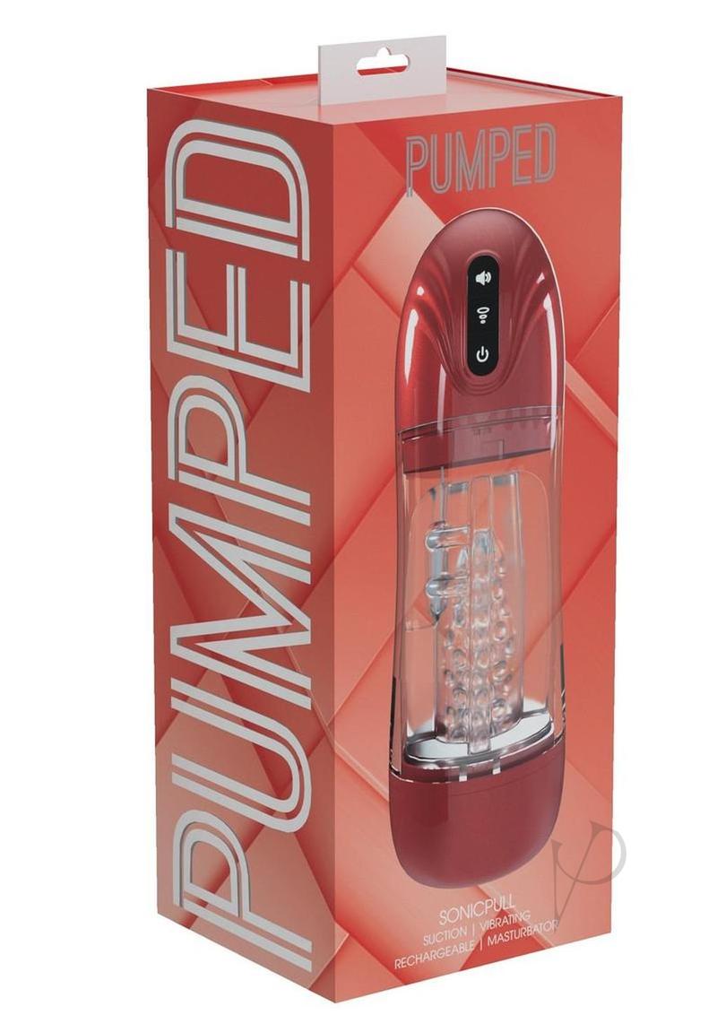 Pumped SonicPull 10 Function Multimedia Enhanced Masturbator - Metallic Red