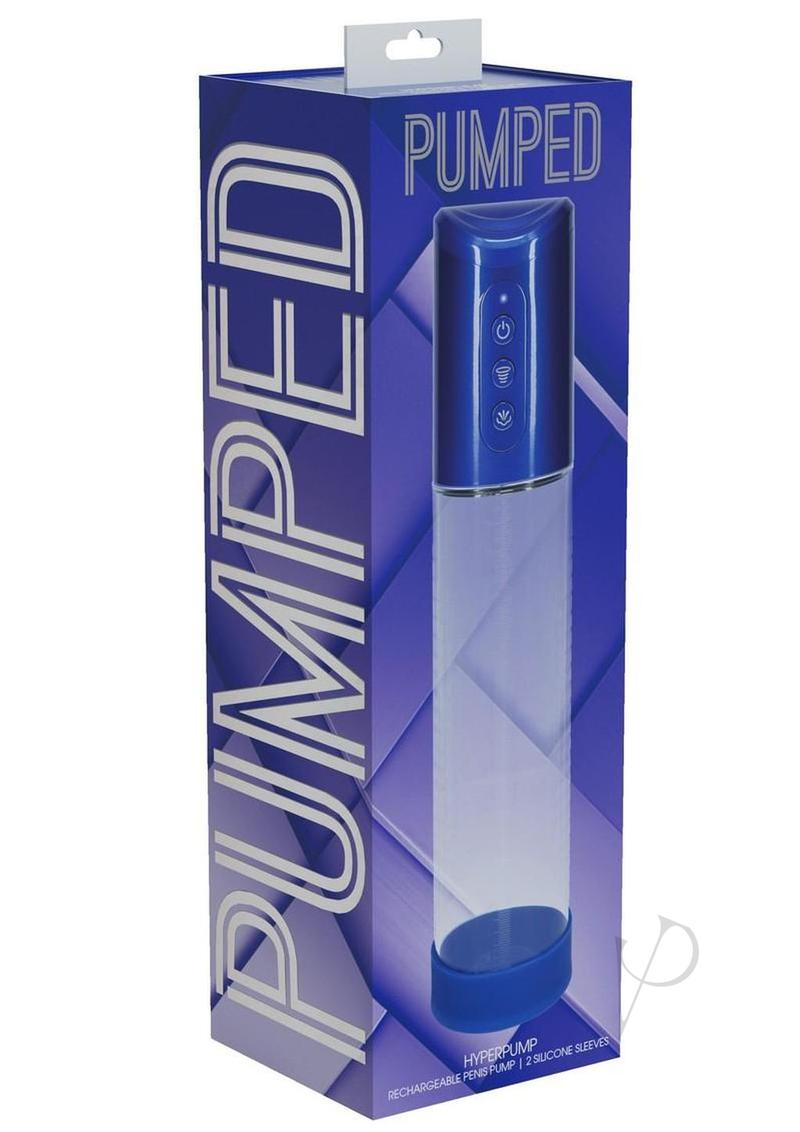 Pumped HyperPump 3 Function Automatic Rechargeable Penis Pump - Metallic Blue