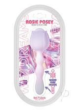 Wet Dreams Rosie Posey Silicone Rechargeable Rose Shaped Vibrating Wand - Lilac