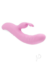 Playboy Rub Me Right Rechargeable Silicone Thrusting G-Spot Rabbit Vibrator - Pink
