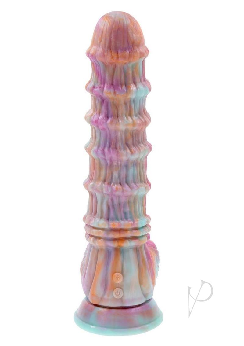 Fantasy Rechargeable Silicone Vibrating Dildo with Remote - Multicolor
