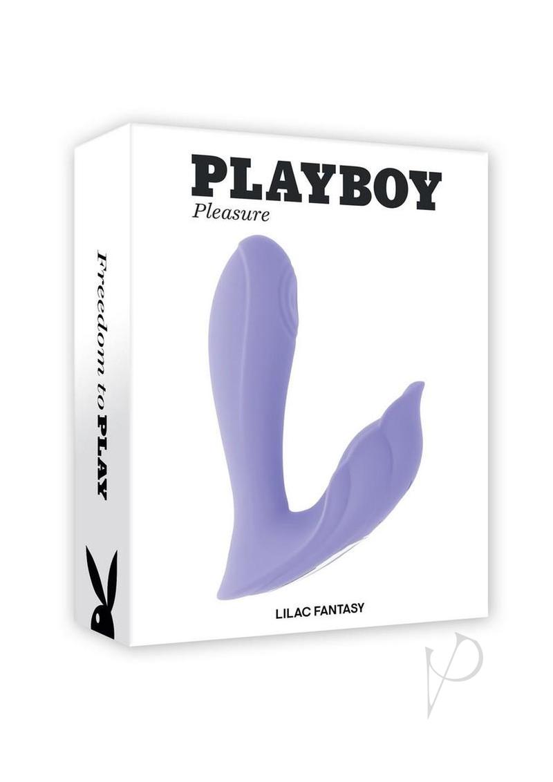 Playboy Lilac Fantasy Rechargeable Silicone Tapping Dual Vibrator with Remote - Purple