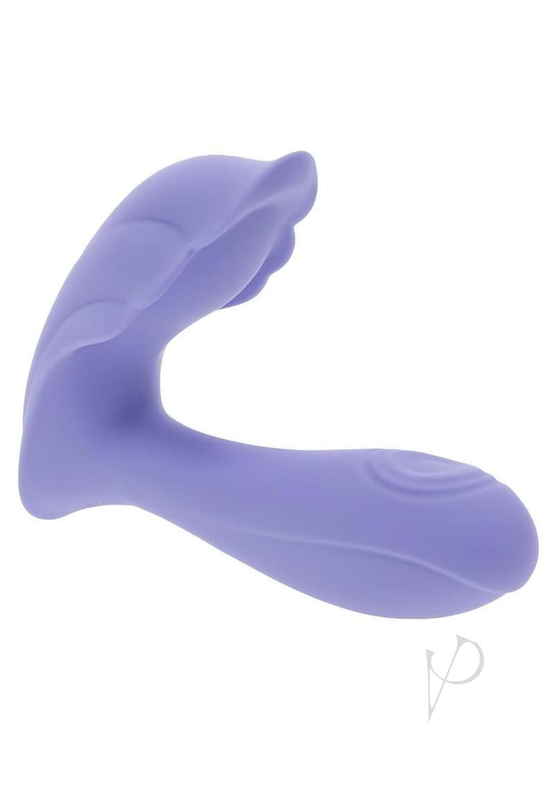 Playboy Lilac Fantasy Rechargeable Silicone Tapping Dual Vibrator with Remote - Purple