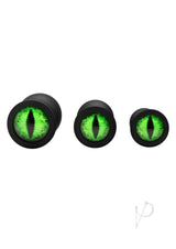 Creature Cocks Green Eye Silicone Butt Plug Set (3 Piece) - Green/Black