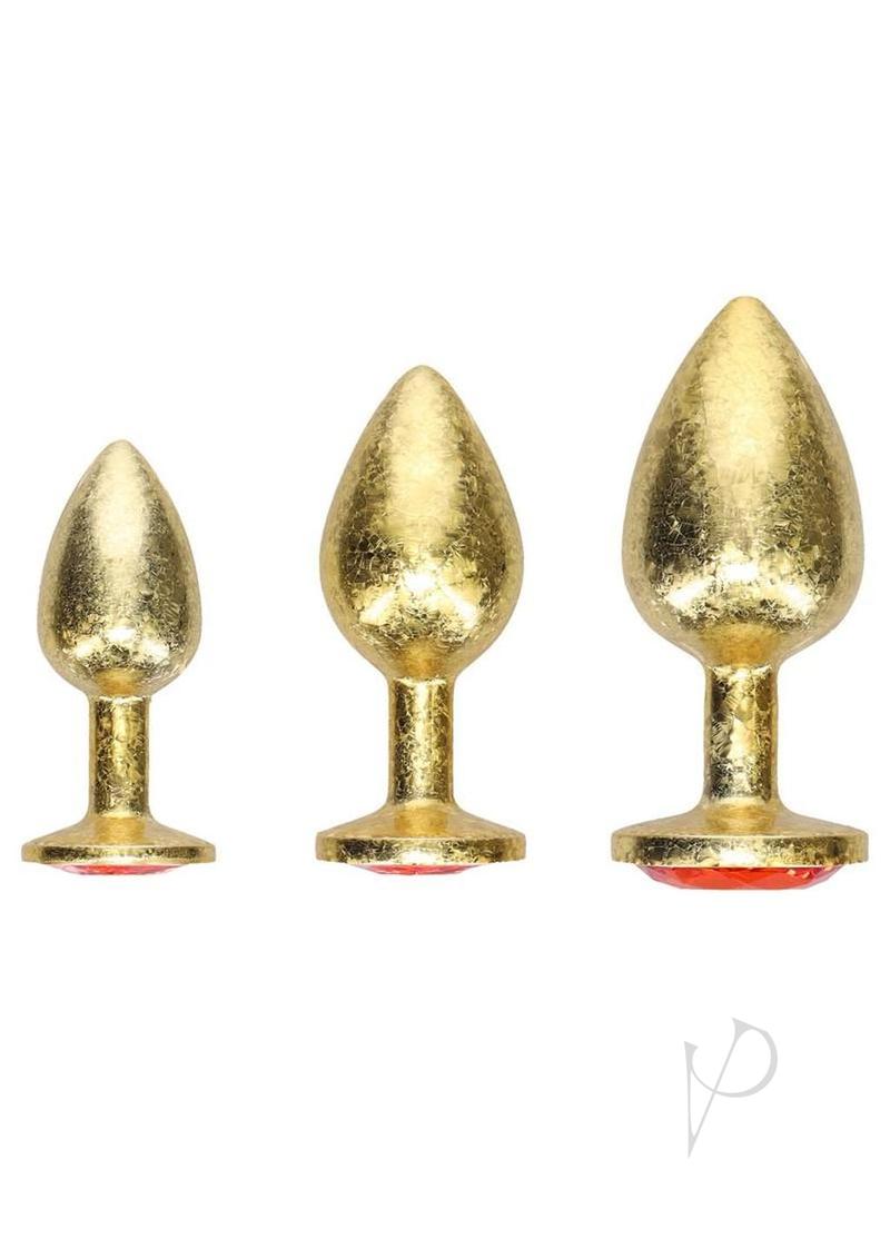 Ouch! Milan Collection Metal Anal Plug Set (3 Piece) Gold