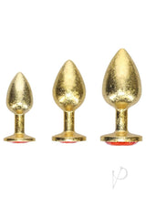 Ouch! Milan Collection Metal Anal Plug Set (3 Piece) Gold