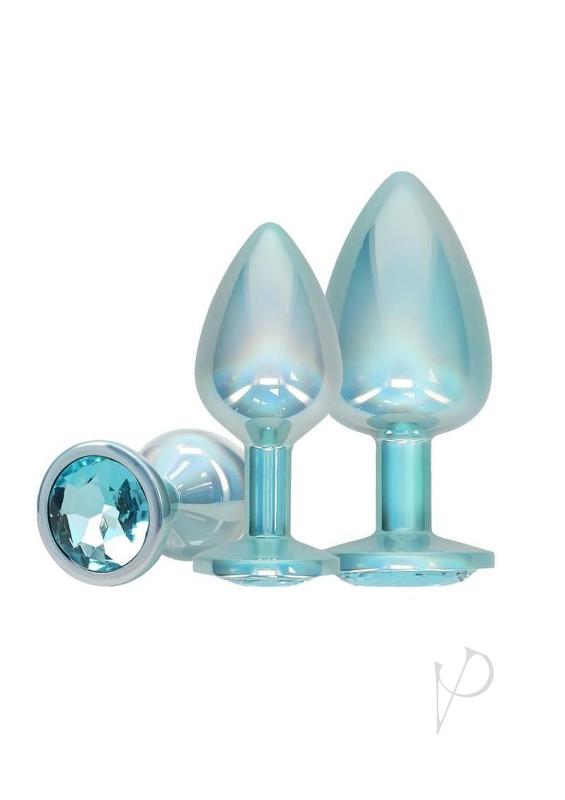 Ouch! Paris Collection Metal Anal Plug Set (3 Piece) Blue