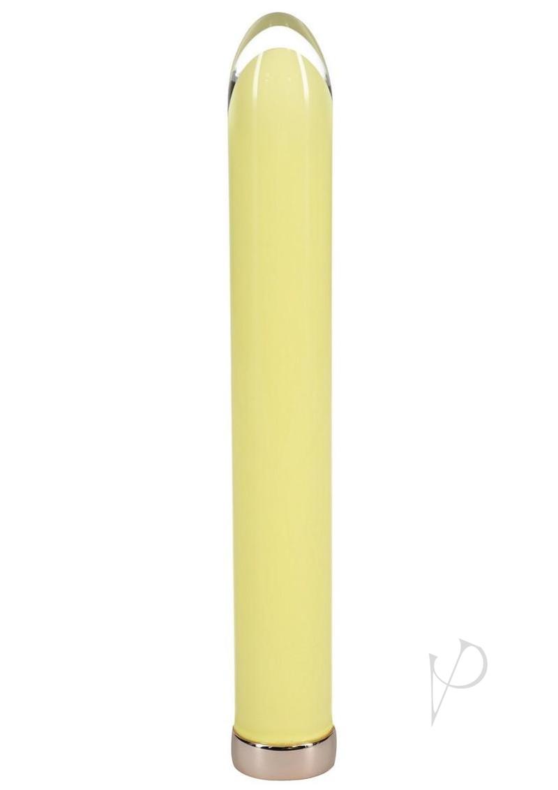 Loveline Sparkle Rechargeable 10 Function Glass Vibrator 
6.3in  - Yellow