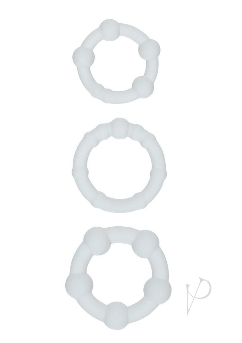 Alpha Liquid Silicone Beaded Rings Set - Clear