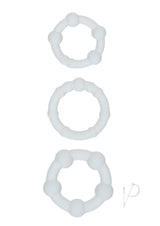 Alpha Liquid Silicone Beaded Rings Set - Clear