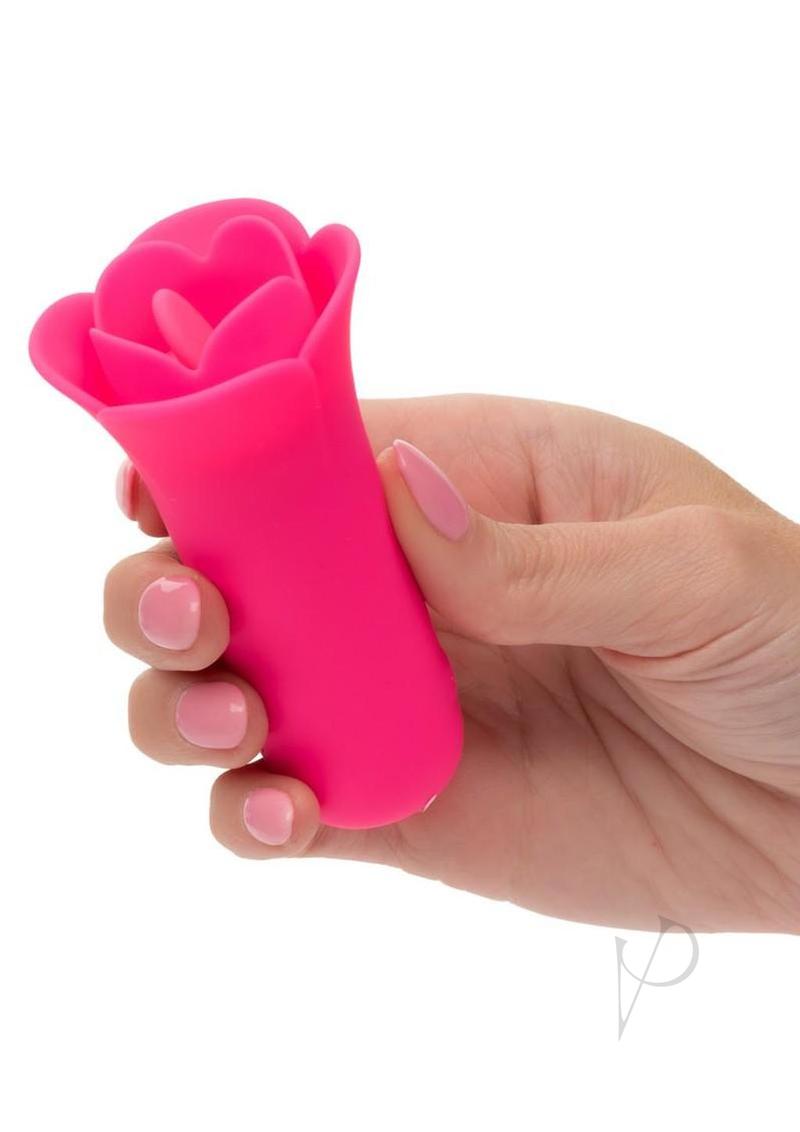 Naughty Bits Lily Licker Mini Flower Flicker Rechargeable Silicone Vibrator - Pink