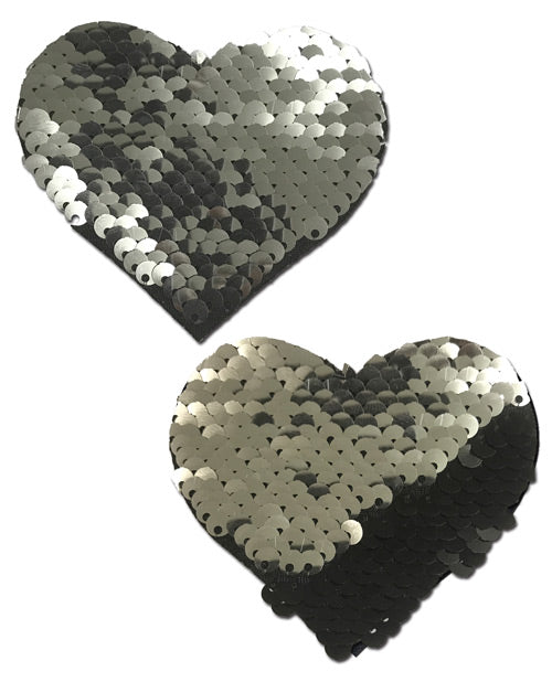 Pastease Premium Color Changing Flip Sequins Heart - Slate/Black O/S