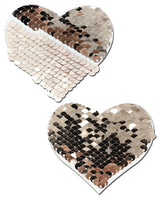 Pastease Premium Color Changing Flip Sequins Heart - Rose Gold O/S