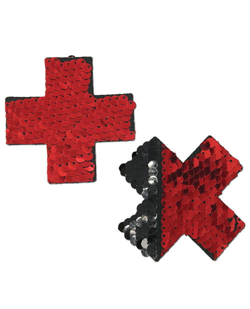 Pastease Premium Color Changing Flip Sequins Cross - Red/Black O/S