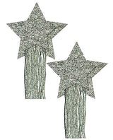 Pastease Tassle Glitter Stars - Silver O/S