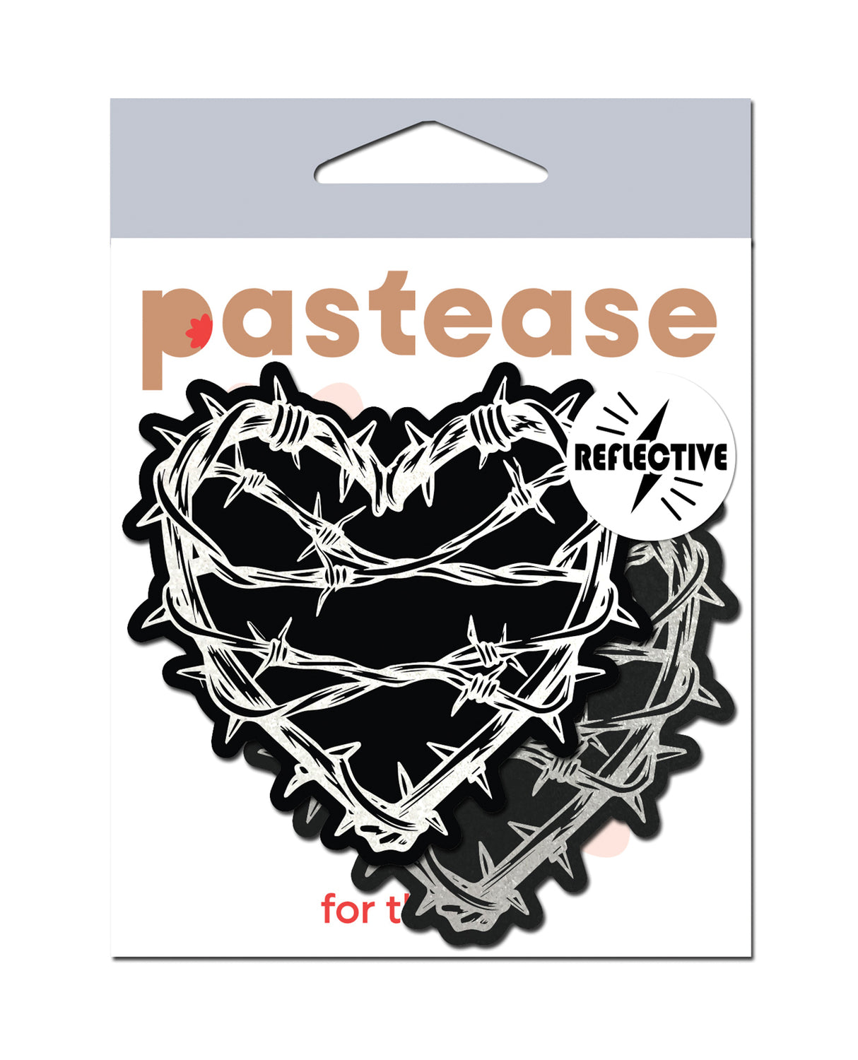 Pastease Premium Barbed Wire Heart Reflective - Black O/S