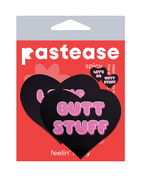 Pastease Premium Heart Let's Do Butt Stuff - Black/Pink O/S