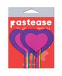 Pastease Hearts w/Fringe Rainbow Tassels - Neon Pink/Purple O/S