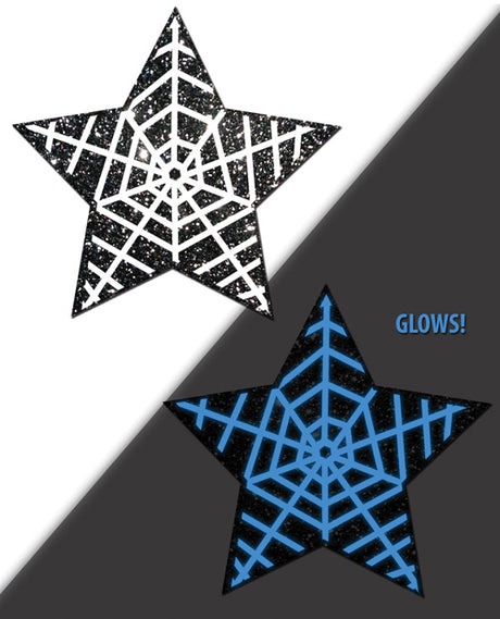 Pastease Premium Halloween Glitter Web - Glow in the Dark Black/White O/S