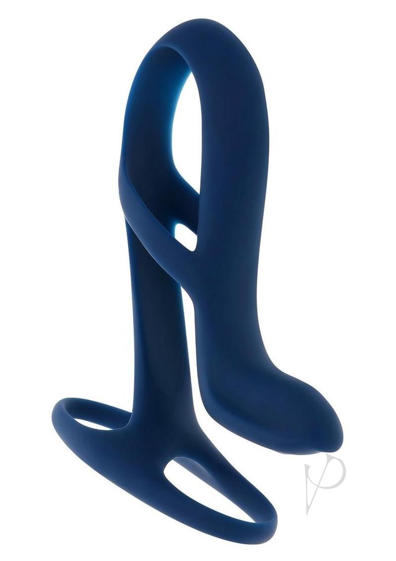 Zero Tolerance big Time Rechargeable Silicone Vibrating Penis Extension - Blue