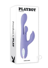 Playboy Nubbin Rubbin Rechargeable Silicone Triple 
Motor Vibrator with Clitoral Stimulator - Purple