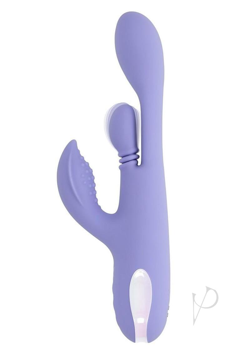 Playboy Nubbin Rubbin Rechargeable Silicone Triple 
Motor Vibrator with Clitoral Stimulator - Purple