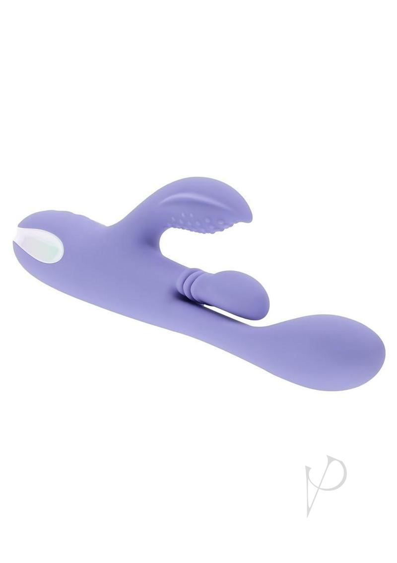Playboy Nubbin Rubbin Rechargeable Silicone Triple 
Motor Vibrator with Clitoral Stimulator - Purple