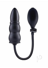 Size Up Ripple Inflatable Silicone Butt Plug 5.5in - Black