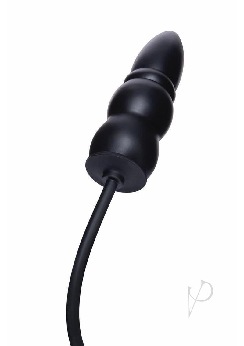 Size Up Ripple Inflatable Silicone Butt Plug 5.5in - Black