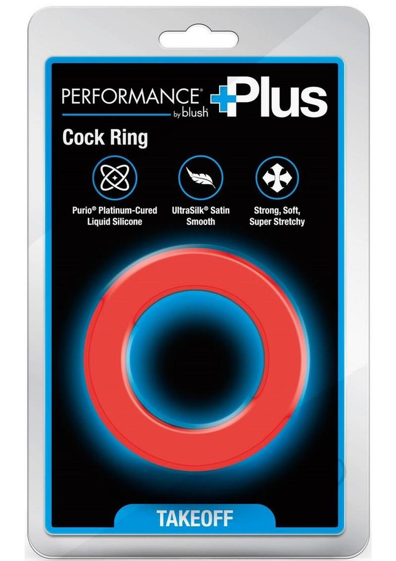 Performance Plus Takeoff Silicone Cock Ring - Red/Black