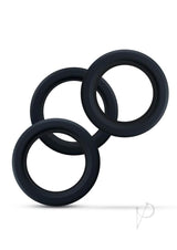Performance Plus Accelerate Silicone Cock Ring Set (3 Piece) - Black