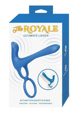The Royale Ultimate Lover Silicone Rechargeable Cock Ring - Blue