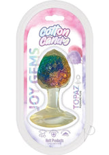 Cotton Candy Joy Gems Silicone Pleasure Anal Plug - Topaz