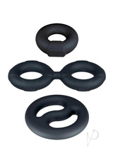 Performance Plus Throttle Silicone Cock Ring Set (3 Piece) - Black