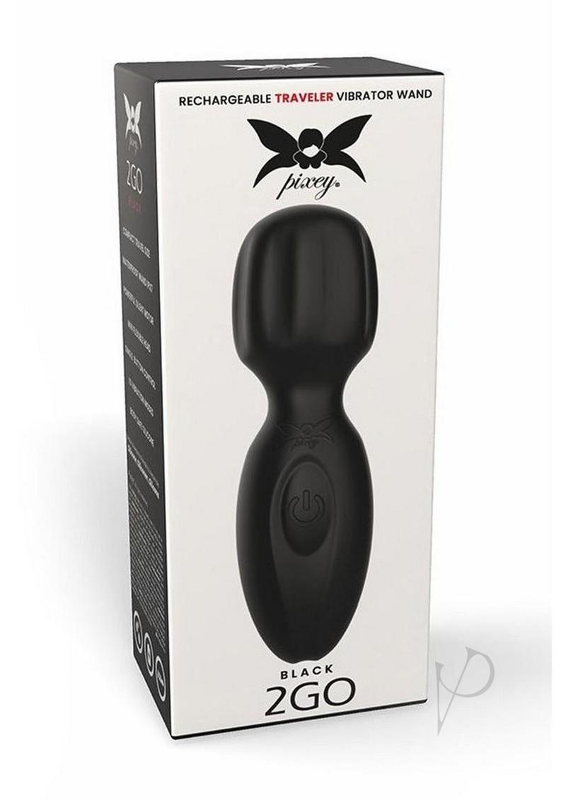 Pixey 2GO Rechargeable Silicone Mini Wand - Black