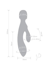 Together Tri Delight Dual-Ended Rechargeable Silicone Triple Stim Wand and Rabbit Vibrator - Pink