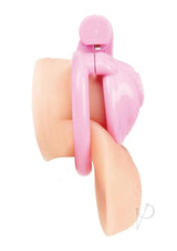 Blueline Bitchboy Degrading Mini Chastity Cage with Pussy Shape - Pink