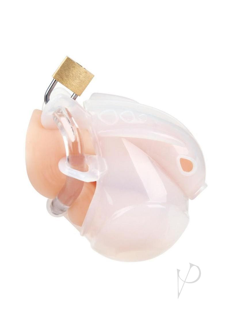 Blueline Full Restraint Silicone Cock and Balls Chastity Device 100% Coverage - White