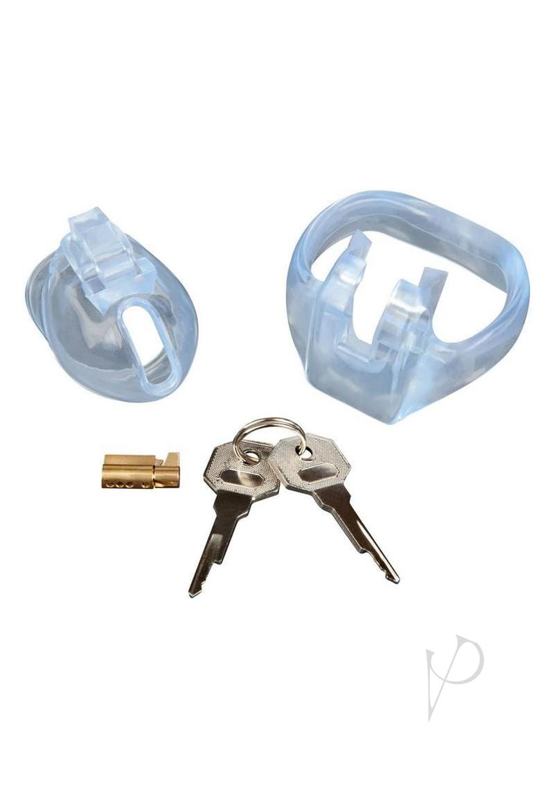 Blueline Small Dick Acrylic Mini Chastity Cage - Clear