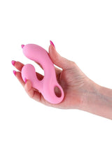Gold-n-Dreams Agatha Rechargeable Silicone Rabbit Vibrator - Pink