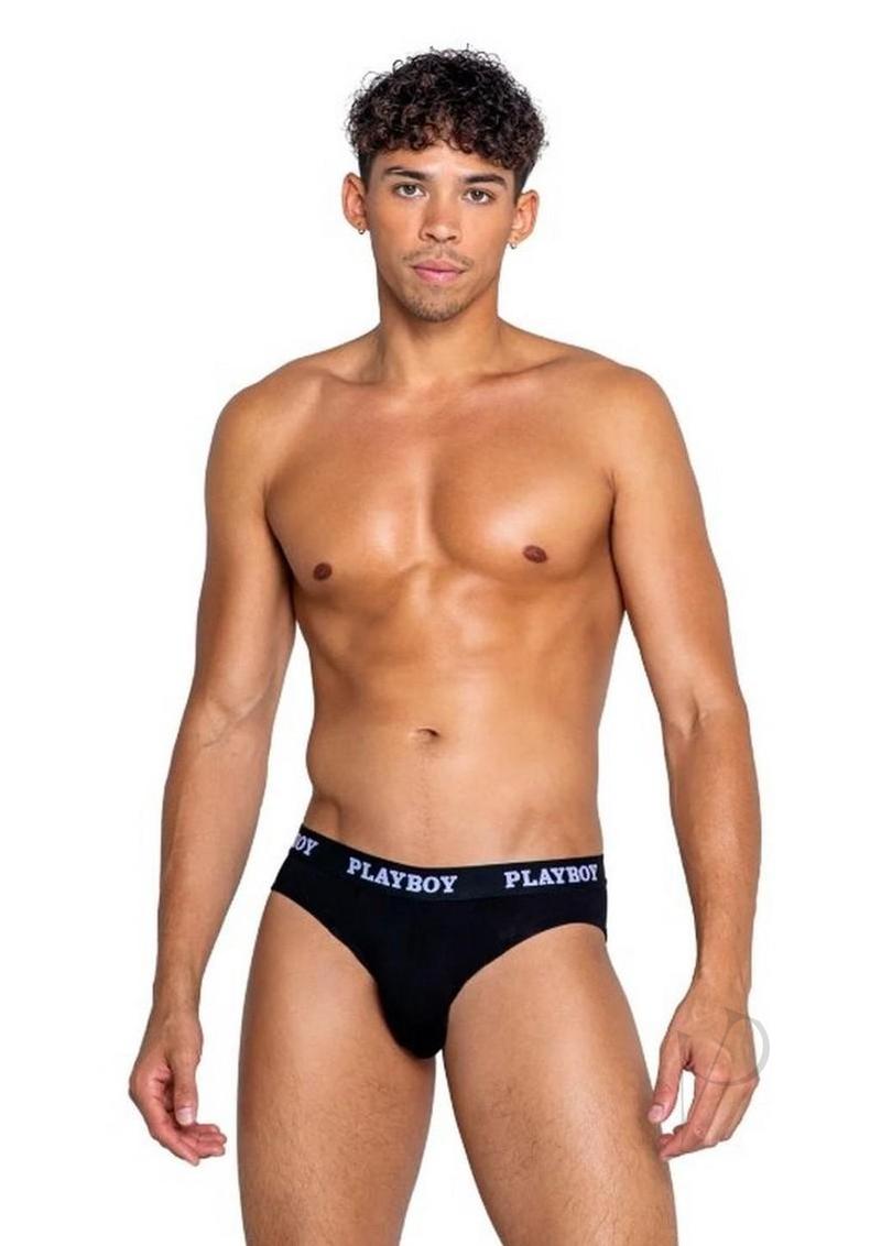 Playboys Mens Modal Gym Brief - Medium - Black/White