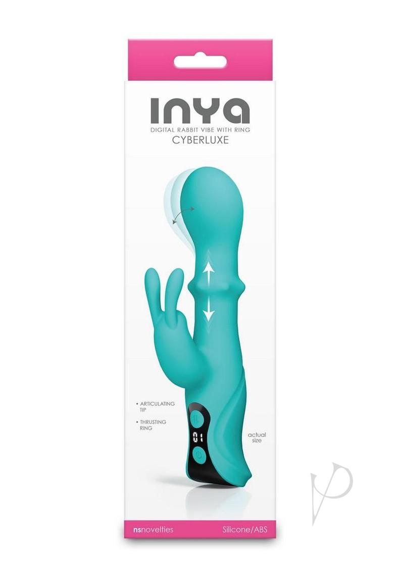 INYA Cyberluxe Rechargeable Silicone Rabbit Vibrator - Aqua