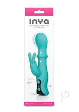 INYA Cyberluxe Rechargeable Silicone Rabbit Vibrator - Aqua