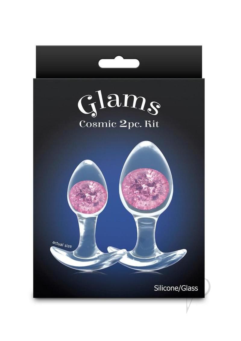 Cosmic Glams Silicone Anal Plug Kit (2pc Set) - Pink