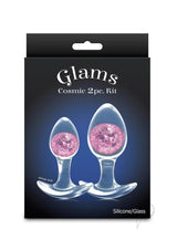 Cosmic Glams Silicone Anal Plug Kit (2pc Set) - Pink