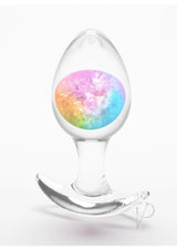 Cosmic Glams Silicone Anal Plug - Medium - Rainbow