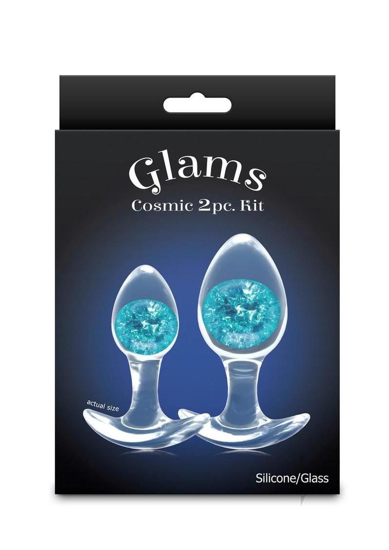 Cosmic Glams Silicone Anal Plug Kit (2pc Set) - Blue