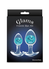 Cosmic Glams Silicone Anal Plug Kit (2pc Set) - Blue