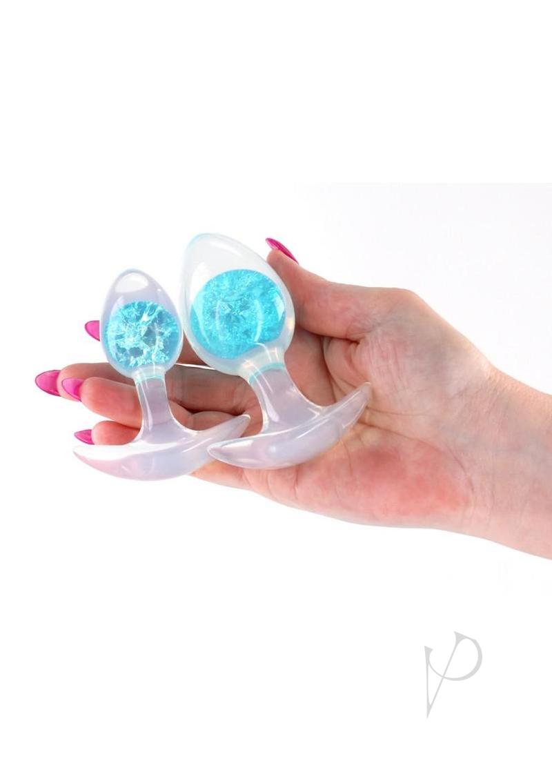 Cosmic Glams Silicone Anal Plug Kit (2pc Set) - Blue