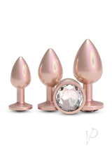 Rear Assets Tapered Trainer Chrome Plated Anal Plugs Kit (3pc Set) - Tan